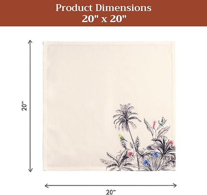 Maison d' Hermine Cloth Napkins Set of 4 100% Cotton for Thanksgiving Christmas Decorations Everyday Reusable Square Fall Napkins Cloth Washable Dinner Party (Amazonia, 20"x20")