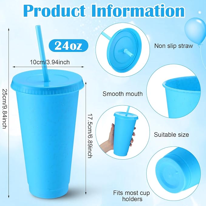 Honeydak 30 Pack Tumbler with Straw and Lid Bulk Cups - Image 3