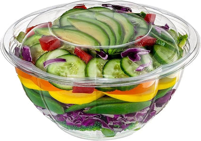 GUSTO [32 oz. - 50 Count Clear Plastic Salad Bowls - Perfect by GUSTO