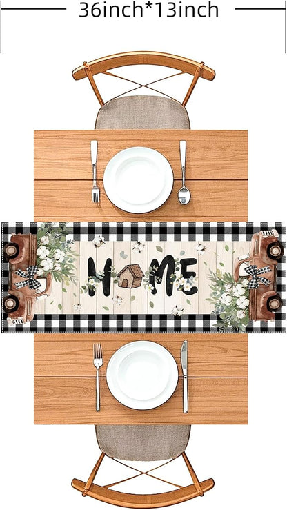 Farmhouse Table Runner, 36 x 13 inches, Rustic Country Decor - Image 3
