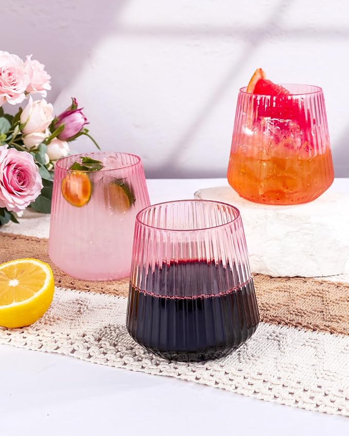 Ciaell 30 Pack Pink Plastic Wine Glasses - Image 3