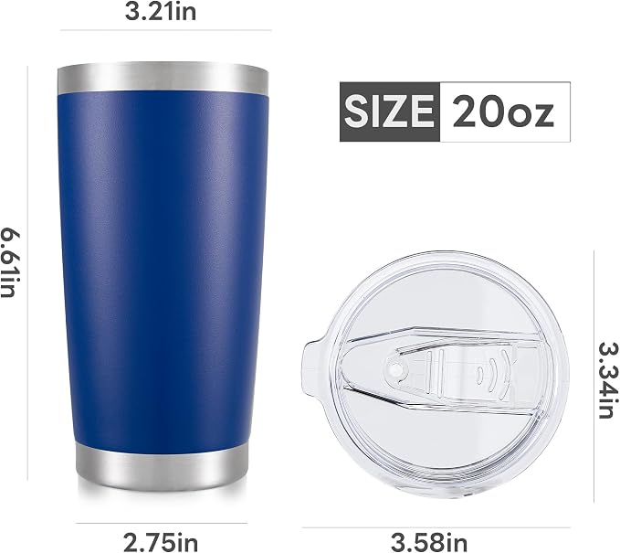 20 oz Tumbler with Lid Stainless Steel Insulated Tumblers Bulk Cups Mug | - Image 7
