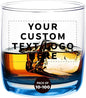 DISCOUNT PROMOS Custom Whiskey Glasses 10 oz Set of 10/50/100, Personalized Bulk Pack - Heavy Base Old Fashioned Glass, Perfect for Scotch, Bourbon, Whiskey, Cocktail - Blue Bottom Color