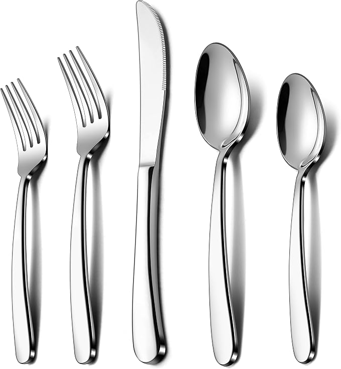 LIANYU 40-Piece Heavy Duty Silverware Set by LIANYU
