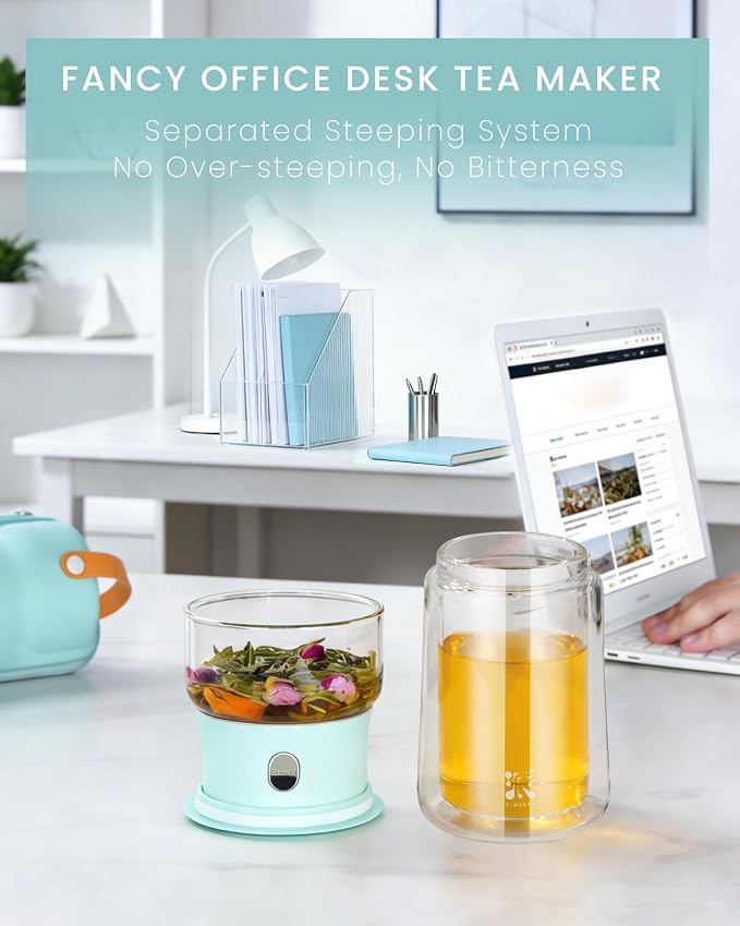 ZENS Modern Glass Infuser Teapot, One Touch Tea Release Loose Tea Maker | Loose - Image 5