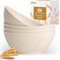 Large Bowls 65 OZ, Wheat Straw Bowls Set of 4, Unbreakable Salad Bowl, by BUSOKIP