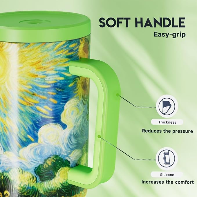 Meoky 40 oz Tumbler with Handle and Straw: Stainless Steel Insulated Tumbler - Image 6