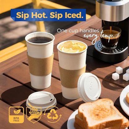 Fit Meal Prep 100 Pack 24 oz Disposable Coffee Cups - Image 3