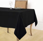 Solino Home Linen Black Tablecloth 60 x 90 Inch - 100% Pure Linen Rectangular Tablecloth - Machine Washable Table Cloth for Winter, Easter - Fete