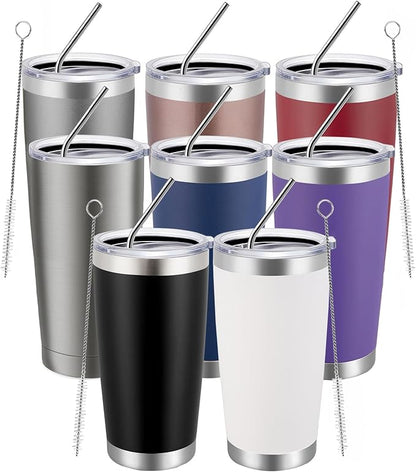 MEWAY 20oz Tumbler 8 Pack Double Wall Vacuum Insulated Travel Mug Bulk by MEWAY