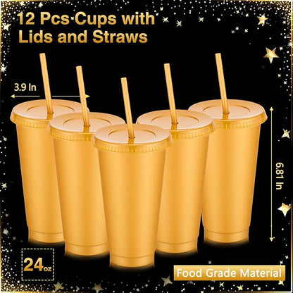 Amyhill 12 Pcs Reusable Glitter Cups - Image 2