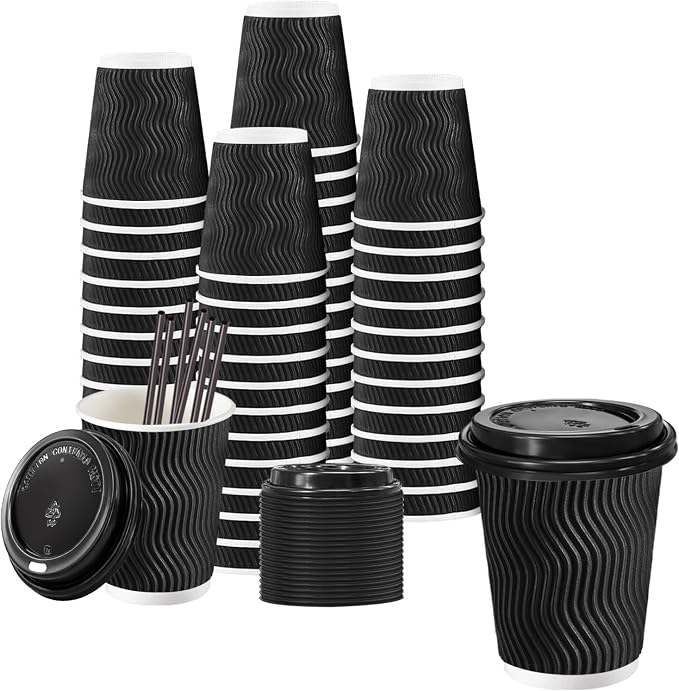 Lamosi 50 Pack 8 oz Disposable Coffee Cups by BuyNow