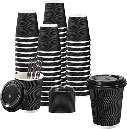 Lamosi 50 Pack 8 oz Disposable Coffee Cups by BuyNow