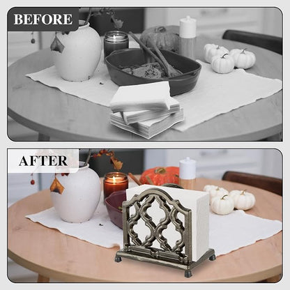 JOGREFUL Cast Iron Napkin Holder, Kitchen Organizer Classic Latte Gold | - Image 4