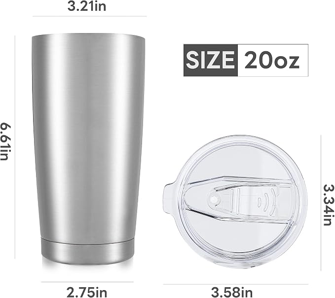 20 oz Tumbler with Lid Stainless Steel Insulated Tumblers Bulk Cups Mug | - Image 7