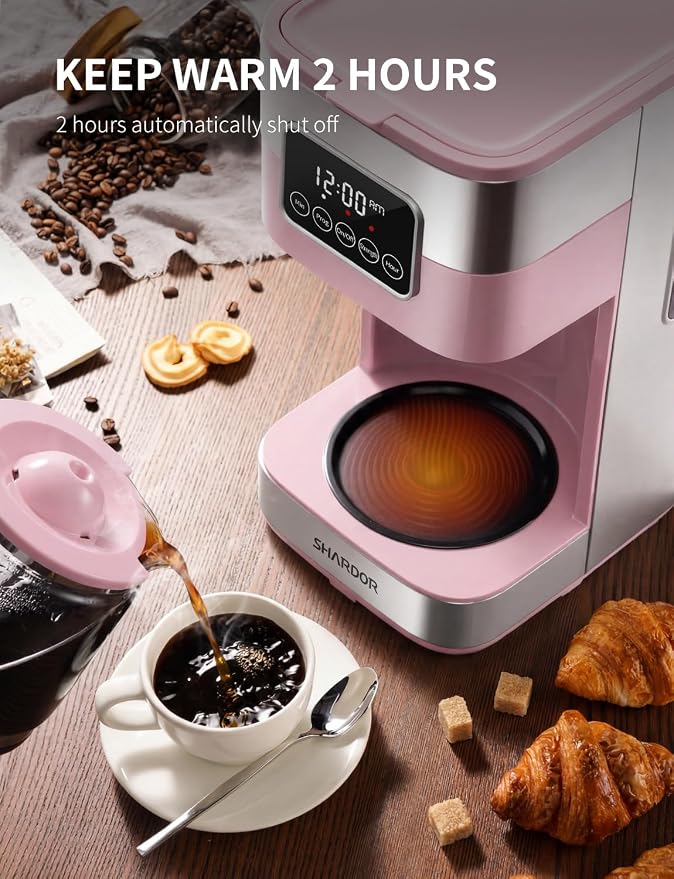 SHARDOR 10-Cup Programmable Coffee Maker, Regular & Strong Brew Drip Coffee - Image 5
