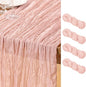 DeZerlor Dusty Pink Cheesecloth Table Runners 4 Pack Summer Boho Runners | by DeZerlor