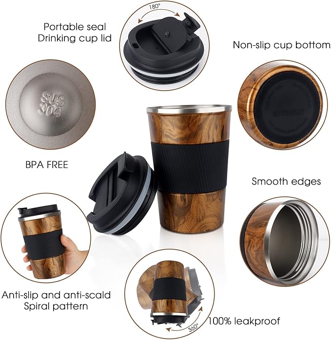 KETIEE Travel Mug, 12oz Insulated Coffee Cup - Image 3