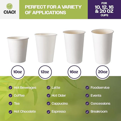 CIAO! 10-24 oz. (90mm) Coffee Cup Sipper Black Dome Lid, 1,000 Count