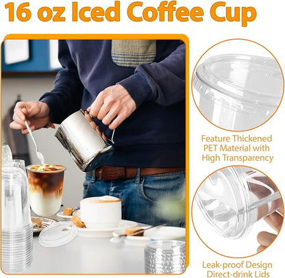 100 Sets 16 oz Clear Plastic Cups - Image 3