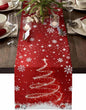 Red Christmas Table Runner 60 Inches Long, Xmas Tree Balls Snowflake Table by Unknown