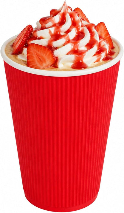 Restaurantware 16 Ounce Ripple Wall Disposable Coffee Cups, 500 Insulated Red by Restaurantware