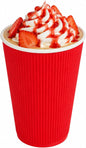 Restaurantware 16 Ounce Ripple Wall Disposable Coffee Cups, 500 Insulated Red by Restaurantware