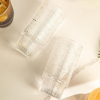 4 Pack Vintage Glassware Drinking Glasses Set, 16 oz Hobnail Glassware - Image 4