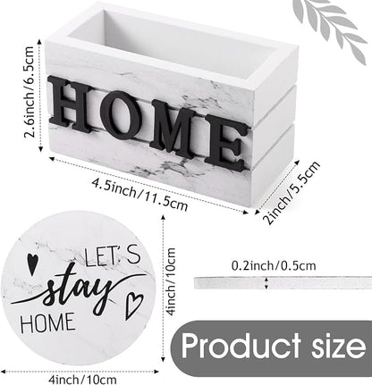 Queekay Coasters Set of 6 House Warming Gifts New Home Wooden Farmhouse Drink - Image 2