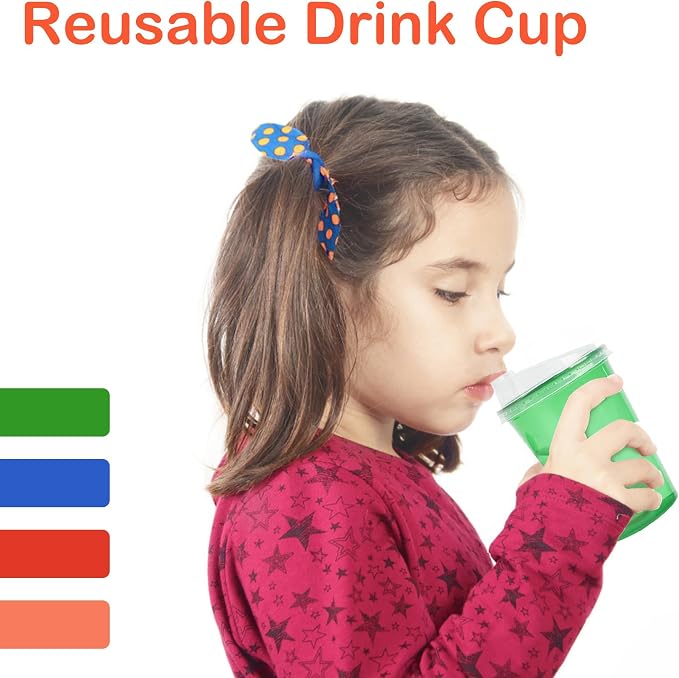 EcoDispose 20 Pack 12oz Kids Cups, Plastic Spill Proof Party Cups - Image 5