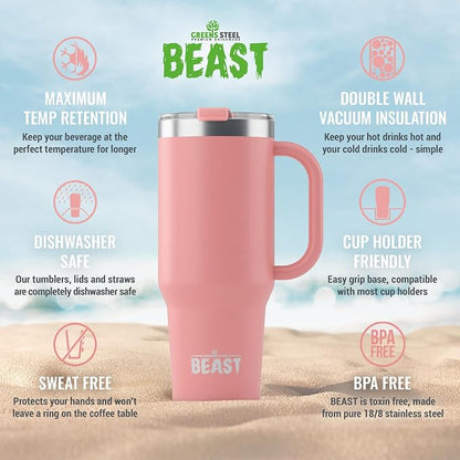 Beast 50 oz Tumbler with Handle Stainless Steel Vacuum Insulated Coffee Ice Cup - Image 6