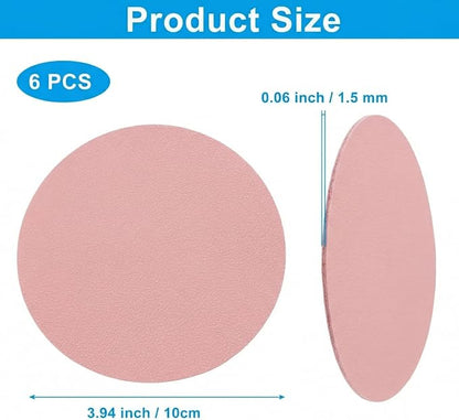 Set of 6 Leather Coasters, Dual-Sided Non-Slip & Waterproof, - Image 5