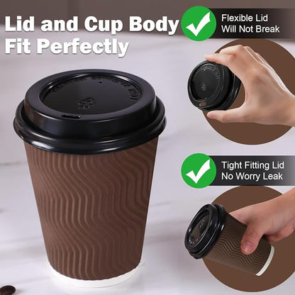 100Pack 8oz Disposable Coffee Cups - Image 5