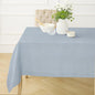 Solino Home Dusty Blue Linen Tablecloth 60 x 132 Inch - 100% Pure Linen Hemstitch Table Cloth for Rectangle Tables - Classic Hemstitch, Machine Washable Tablecloth for Winter, Spring, Easter