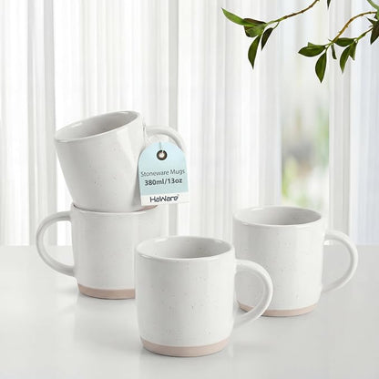 HaWare 13OZ Coffee Mugs Set of 4, Stoneware Coffee Cups | Ceramic Latte Mug by HaWare