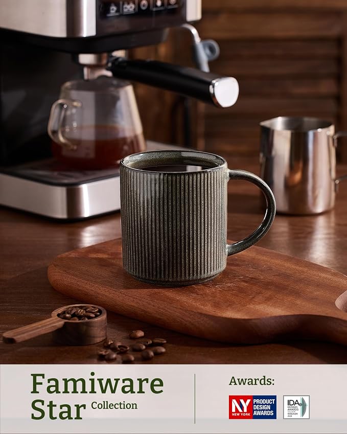famiware Coffee Mug Set for 6, Star 16 oz Catering Mugs Cup Set - Image 3