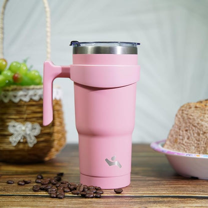 Konokyo 20 oz Tumbler with Handle and Straw, Insulated Travel Mug | Lavender; - Image 6