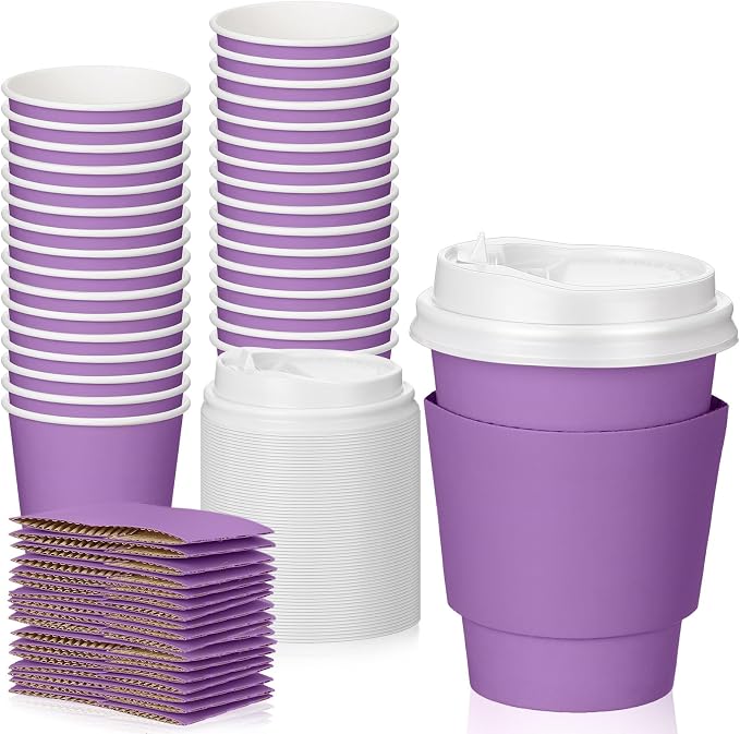 Patelai 48 Pcs 12 oz Disposable Coffee Cups by Patelai