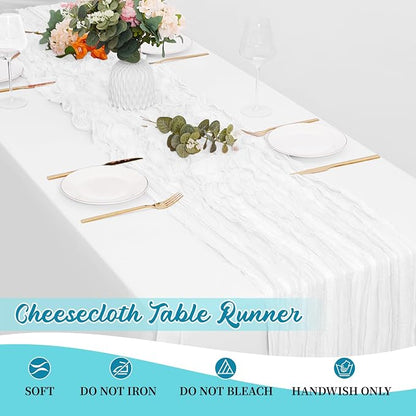 8 Pack White Cheesecloth Table Runners 20x120 Inch Gauze Table Runner Cheese - Image 6