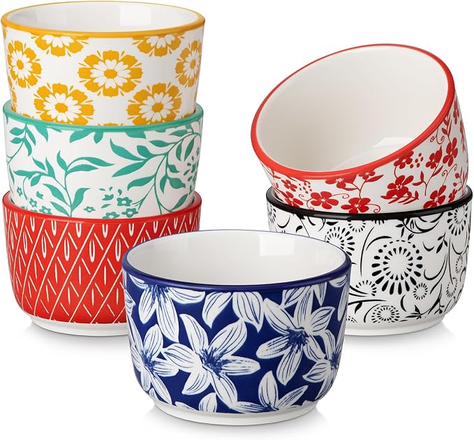 vancasso Selene 6 Oz Porcelain Ramekins Set of 6 by vancasso