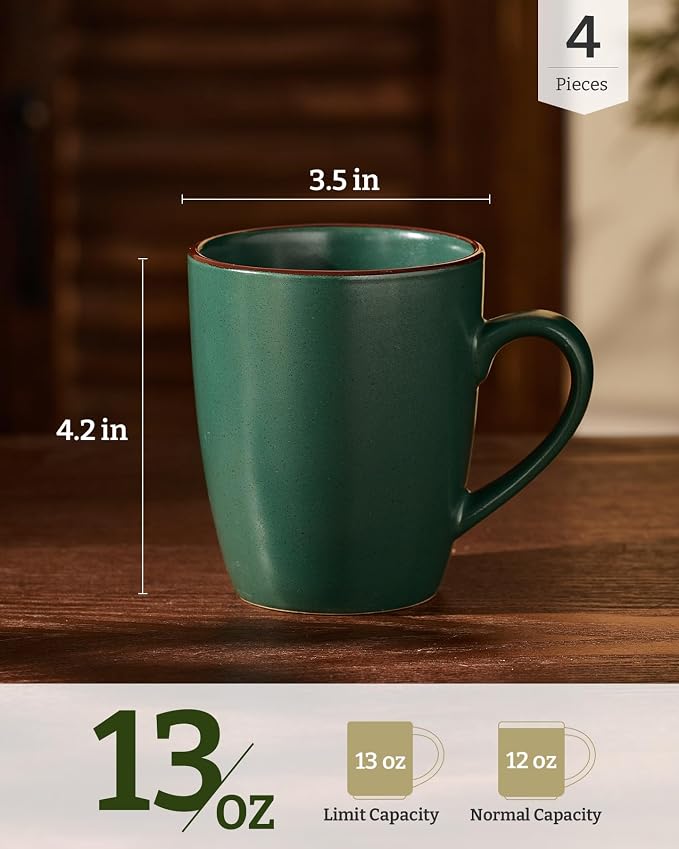 famiware Venus Coffee Mugs Set of 4, 13 oz Ceramic Stoneware Mug Cup Set | - Image 4