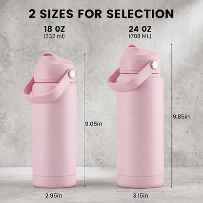 Fijinhom 18oz Insulated Stainless Steel Water Bottle, Wide Mouth Double Wall - Image 2