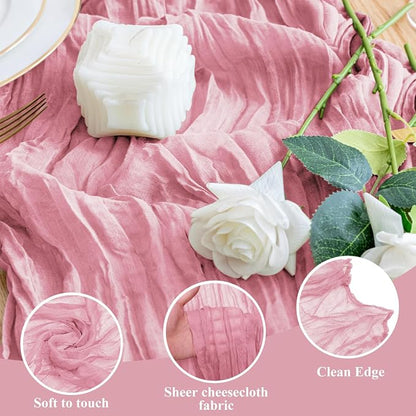 Cheesecloth Table Runner 10FT Boho Gauze Runner, 12 Pack | 120 Inch Cheese - Image 3