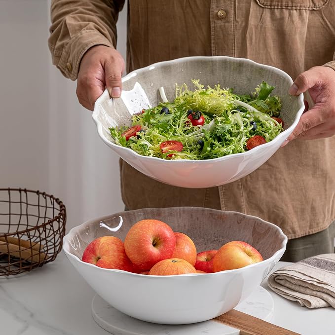 Melamine Serving Bowls Set of 2, Fruit Bowls, Mixing Bowls, Serving Bowls - Image 3