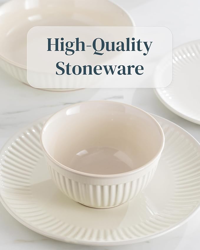 12 Piece Stoneware Dinnerware Set - Image 6