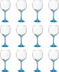DISCOUNT PROMOS Premiere Wedding Wine Glasses 20.5 oz. Set of 12, Bulk Pack - Restaurant Glassware, Perfect for Red Wine or White Wine - Blue