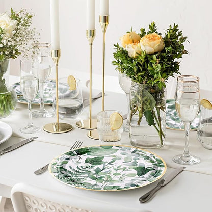 WRAPAHOLIC 25Pcs Eucalyptus Paper Plates - Image 4