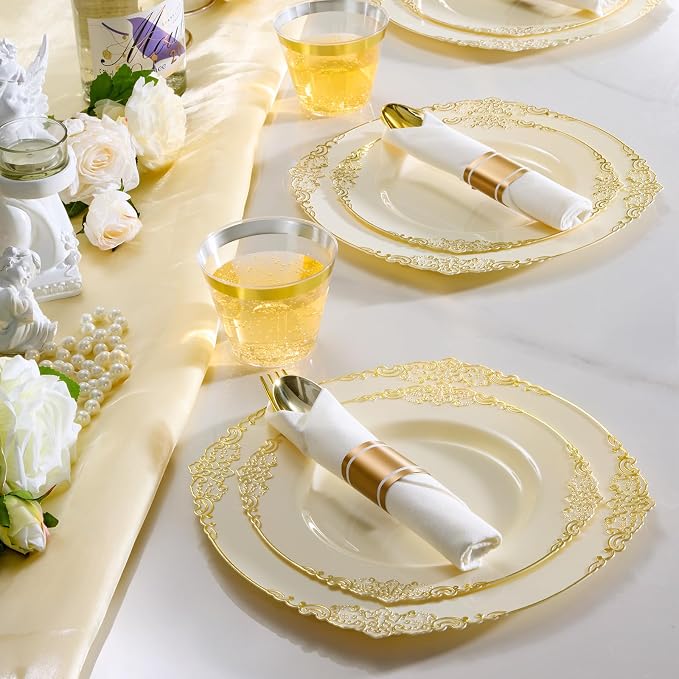 Bestluck 350PCS Ivory Disposable Dinnerware - Image 6