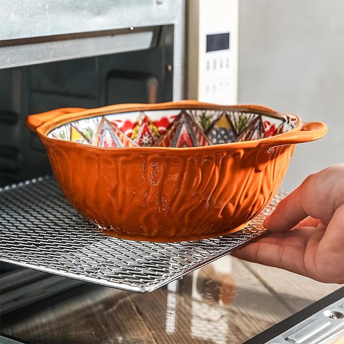 2 Pack Boho Ceramic Serving Bowls - Image 3