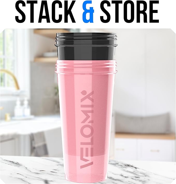 VELOMIX 2 Pack 28oz Protein Shaker Bottle - Image 6